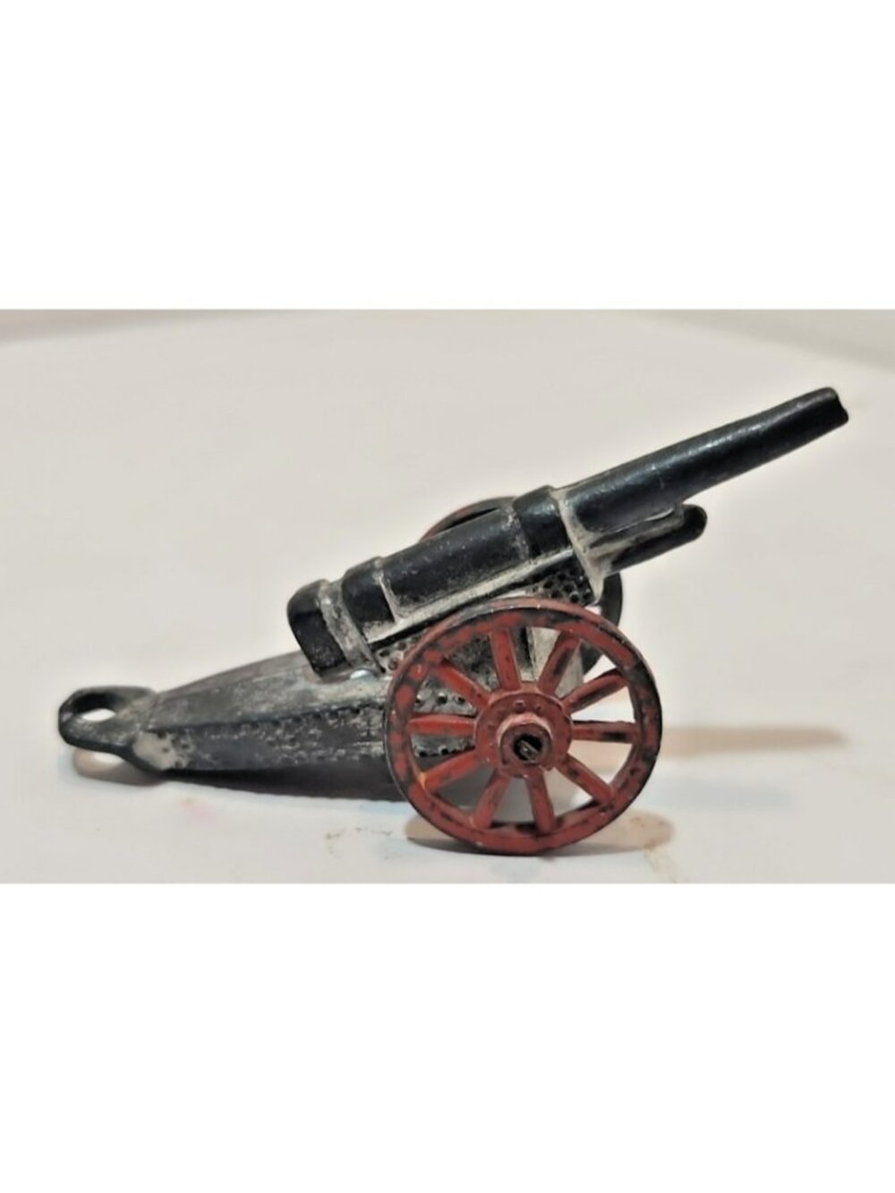Vintage Barclay Hollow Cast Lead Cannon w/Open Spoke Red Wheels